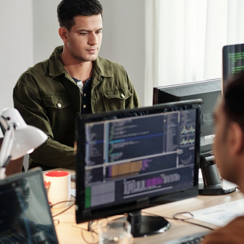 Software Developer Working in Office