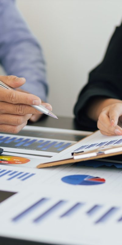 Business consultant and financial planning. Business financial planning analysis consulting concept.