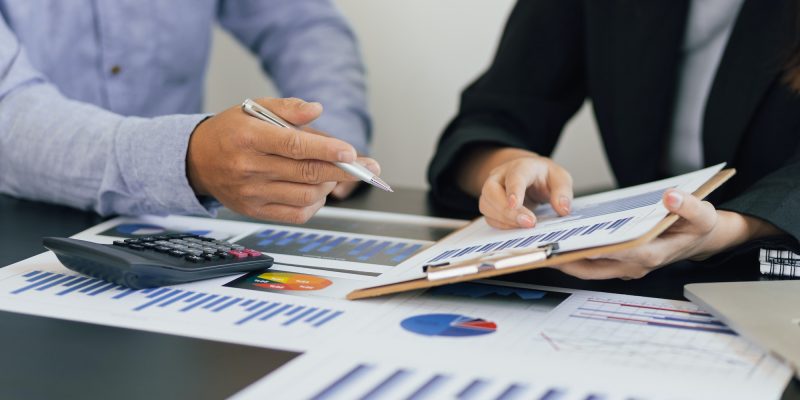 Business consultant and financial planning. Business financial planning analysis consulting concept.