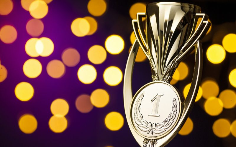 Championship winners award with a gold trophy