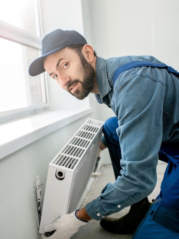 Workman mounting radiator